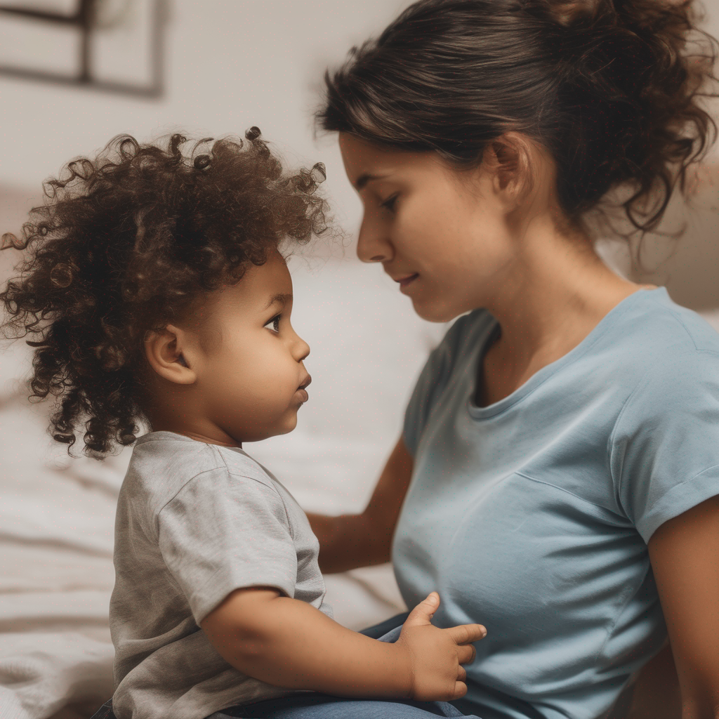 A toddler hugs a parent tightly while looking worried, illustrating separation anxiety and parental support.